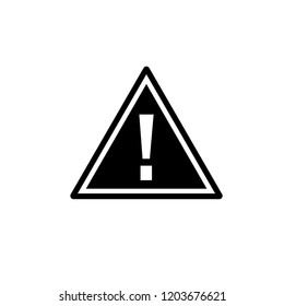 Hazard Warning Icon Vector on Glyph Style. EPS 10.