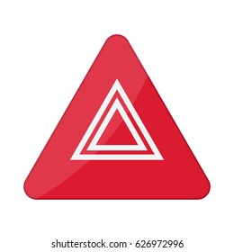 Hazard warning lights flashes button in car. Vector illustration