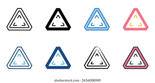 Hazard warning lights icon set multiple style collection 
