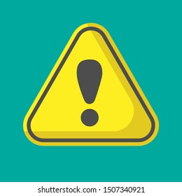 Hazard warning sign with exclamation mark symbol. vector illustration.flat design