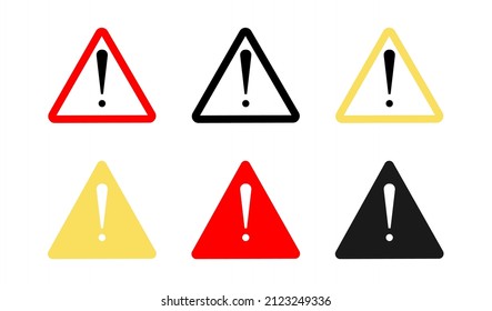 Hazard warning sign with exclamation mark symbol. Vector.