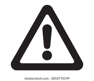 Hazard warning sign graphic with exclamation mark icon attention triangle exclamation emergency isolated communication information notification imperative standard pictogram cautionary