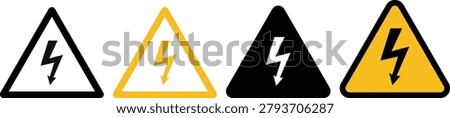 Hazard and warning sign icon set. biohazard and radiation symbols. electrical danger safety alerts symbol. industrial safety alert icons