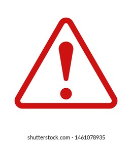 Hazard warning sign icon, triangle shape and exclamation mark