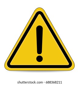 Hazard Warning sign on white background. Vector illustration