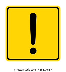 Hazard warning sign with square symbol isolated on white background.