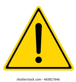 Hazard warning sign with triangle symbol isolated on white background.