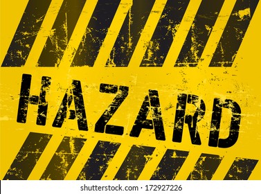 hazard warning sign, worn and grungy, vector scalable eps 10 