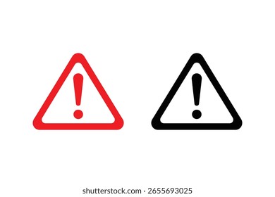 Hazard Warning Signs Black and Red Triangle Safety Caution Icons Vector