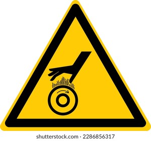 Hazard Warning Signs Caution Danger Burn Hazard Hot Roller