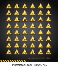 Hazard warning signs
Danger and Caution Street Signs vector Collection