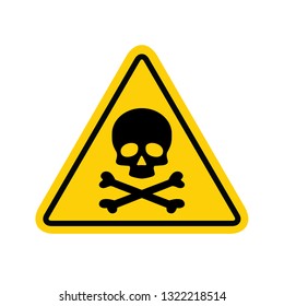 Hazard warning symbol vector icon flat sign symbol with exclamation mark isolated on white background .