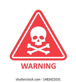 Hazard warning symbol vector icon flat sign symbol with exclamation mark isolated on white background