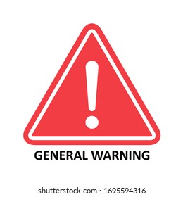 Hazard warning symbol vector icon flat sign symbol with exclamation mark isolated on white background