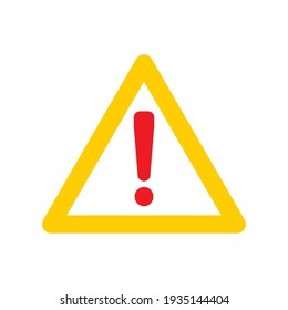 Hazard Warning Symbol Vector Icon Flat Sign Symbol With Exclamation Mark Isolated On White Background. Hazard Warning Attention Sign With Exclamation Mark Symbol. 