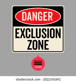 Hazard warning symbol vector icon flat sign symbol with exclamation mark isolated on white background. Hazard warning attention sign with exclamation mark symbol. Danger zone. Exclusion zone.