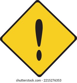 Hazard warning symbol vector icon flat sign symbol with exclamation mark isolated on white background