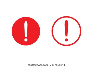 Hazard warning symbol vector icon flat sign symbol with exclamation mark isolated on white background. Hazard warning attention sign with exclamation mark symbol.