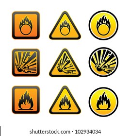 Hazard warning symbols set