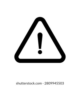 Hazard warning triangle sign icon with exclamation mark symbol, yellow and red caution alert on white background