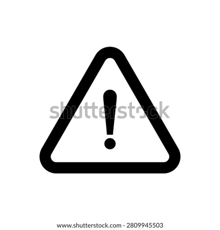 Hazard warning triangle sign icon with exclamation mark symbol, yellow and red caution alert on white background