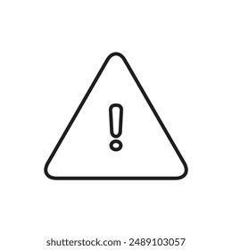 Hazard warning vector icon. Exclamation danger vector flat linear illustration on white background..eps