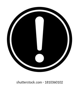 Aviso de peligro, símbolo de advertencia icono de vector símbolo de signo plano con signo de exclamación aislado en fondo blanco