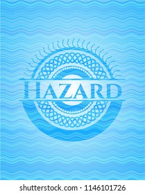 Hazard water wave emblem background.