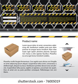 Hazard website template design with product description