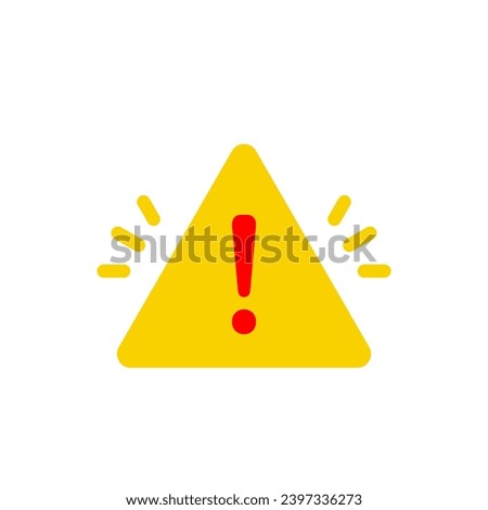 Hazard yellow with red line warning attention sign. 