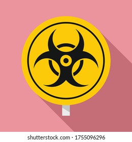 Hazard zone sign icon. Flat illustration of hazard zone sign vector icon for web design
