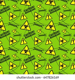 Hazardous area seamless pattern, cool t-shirt print. 