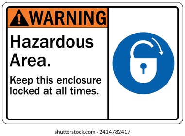 Hazardous area sign and labels
