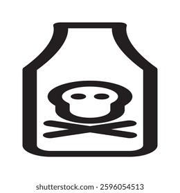 Hazardous bottle icon with a bold and warning design, symbolizing danger, toxic substances, and caution. Ideal for chemical, safety, and warning themes.