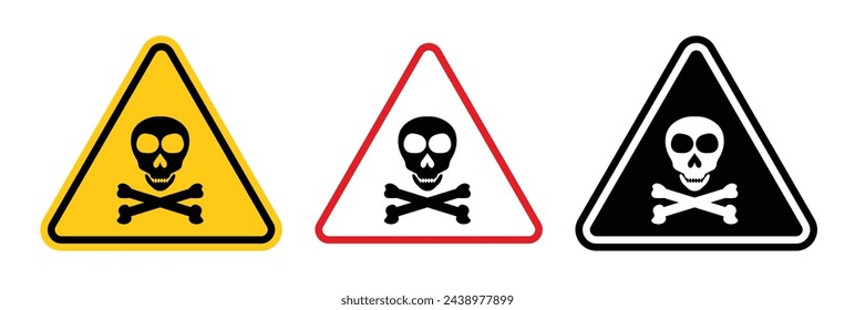 Hazardous Chemical Warning. Toxic Skull Symbol. Poison Danger Caution Sign