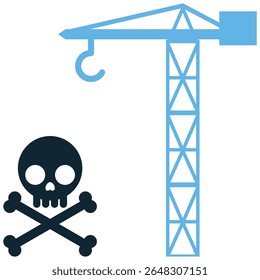 Ícone de construção perigosa vetor para aviso de riscos, protocolos de segurança e zonas de trabalho perigosas. Essencial para diretrizes de segurança e sinais de alerta nos locais de trabalho.