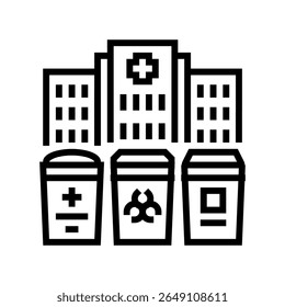 hazardous drug waste hospital line icon vector. hazardous drug waste hospital sign. isolated contour symbol black illustration