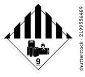 Hazardous HAZMAT Material Label IATA Transportation CLASS 9 Miscellaneous Hazardous Material