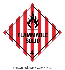 Hazardous HAZMAT Material Label IATA Flammable Solid