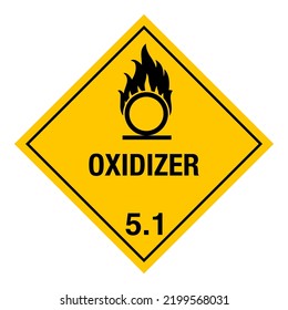 Gefahrstoffgefährliches Gefahrgut Kennzeichnung IATA Transportmittel Klasse 5 Oxidierende Stoffe (Abteilung 5.1)