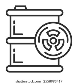 Hazardous icon, Nuclear symbol outline icon, editable vector illustration and transparent graphic element. Isolated on white background