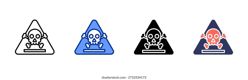Hazardous icon set multiple style collection