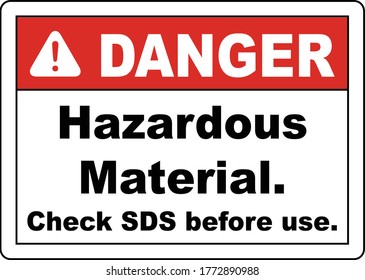 Hazardous Material Check SDS Sign