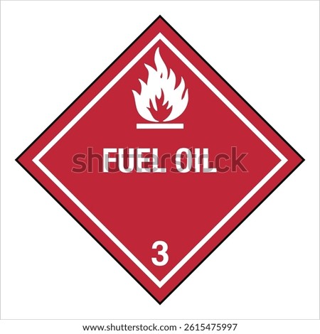 Hazardous Material HAZMAT Diamond Label Marking Placard IATA IMDG DOT Shipping Class 3 Fuel Oil Worde