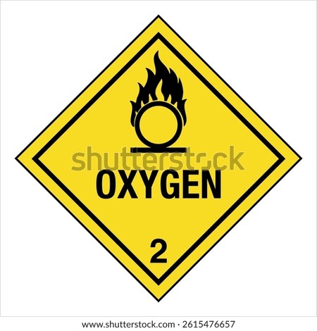 Hazardous Material HAZMAT Diamond Label Marking Placard IATA IMDG DOT Shipping Class 2 Gases Div 2 Oxygen Worded