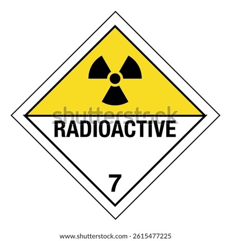 Hazardous Material HAZMAT Diamond Label Marking Placard IATA IMDG DOT Shipping Class 7 International Wordless Radioactive
