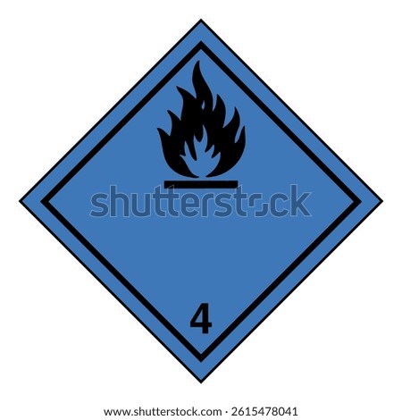 Hazardous Material HAZMAT Diamond Label Marking Placard IATA IMDG DOT Shipping Class 4 Dangerous When Wet Black