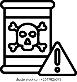 Hazardous Material Icon Outline Vector Illustration