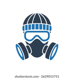 Icono de protección de materiales peligrosos aislado sobre fondo blanco