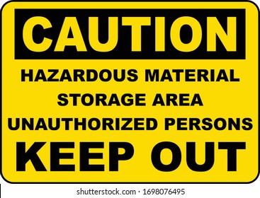 Hazardous Material Storage Area Sign